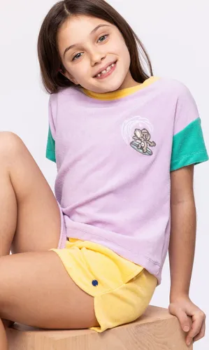 Meisjespyjama spons T-shirt en Short, mauve-Woody
