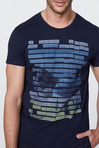 Men’s Navy T-shirt With Cyclades Photo Navy