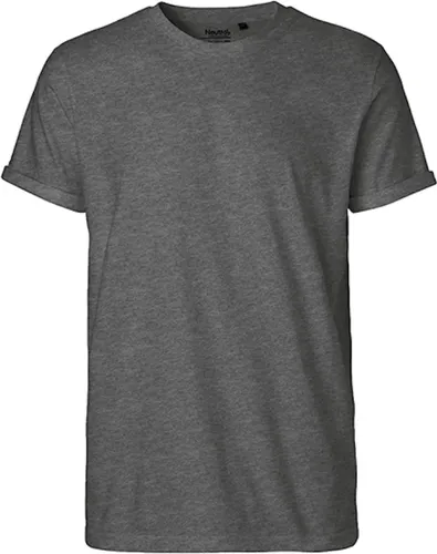 Men´s Roll Up Sleeve T-Shirt met ronde hals Dark Heather - 3XL