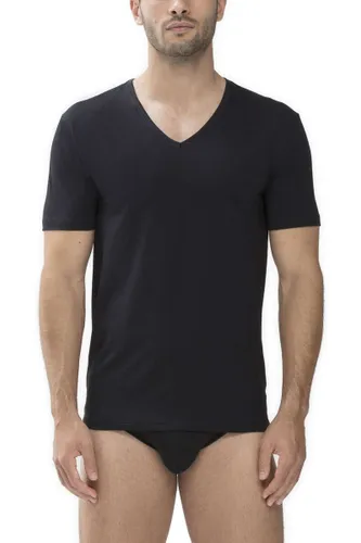 Mey Dry Cotton Regular Fit T-Shirt V-hals zwart, Effen