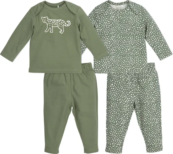 Meyco Baby Cheetah baby pyjama - 2-pack - forest green - 74/80