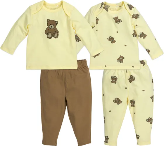 Meyco Baby Teddy Bear baby pyjama - 2-pack - soft yellow - 50/56
