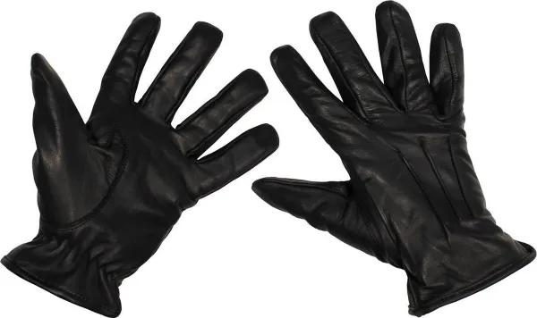 MFH - leren handschoenen  -  "Safety"  -  Zwart - snijbestendig