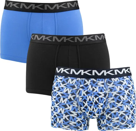 Michael Kors lage heren boxers kort (3-pack) - zwart - print - lichtblauw
