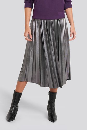 Midi Pleated Skirt Silver Silver