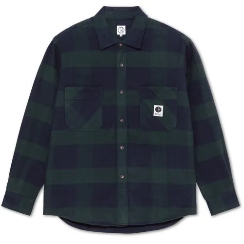 Mike LS Shirt Flannel Navy/Teal - XL