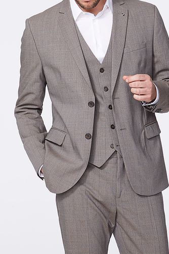 Mink Prince Of Wales Check Suit Jacket