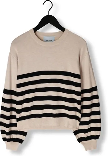 Minus Perla Striped Knit Pullover Truien & vesten Dames - Sweater - Hoodie - Vest- Beige
