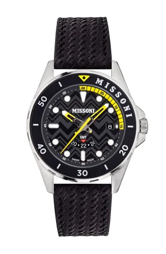 Missoni GMT MW1I00123 Horloge - Leer - Zwart - Ø 42 mm