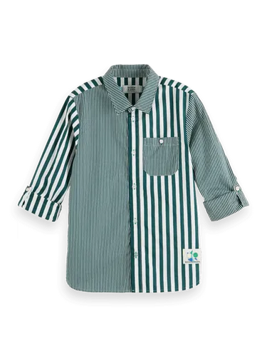 Mix and match printed stripe long-sleeved shirt - Maat 16 - Multicolor - Jongen - Shirt - Scotch & Soda
