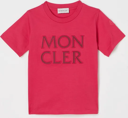 Moncler T-shirt met 3D logoprint - Donker Roze