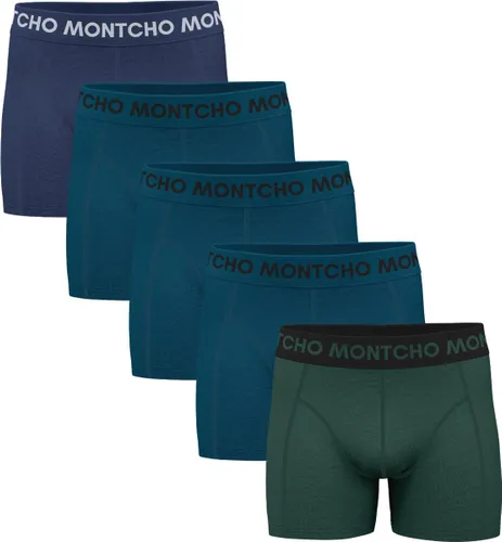 MONTCHO - Dazzle Series - Boxershort Heren - Onderbroeken heren - Boxershorts - Heren ondergoed - 5 Pack - Premium Mix Forestblue - Heren
