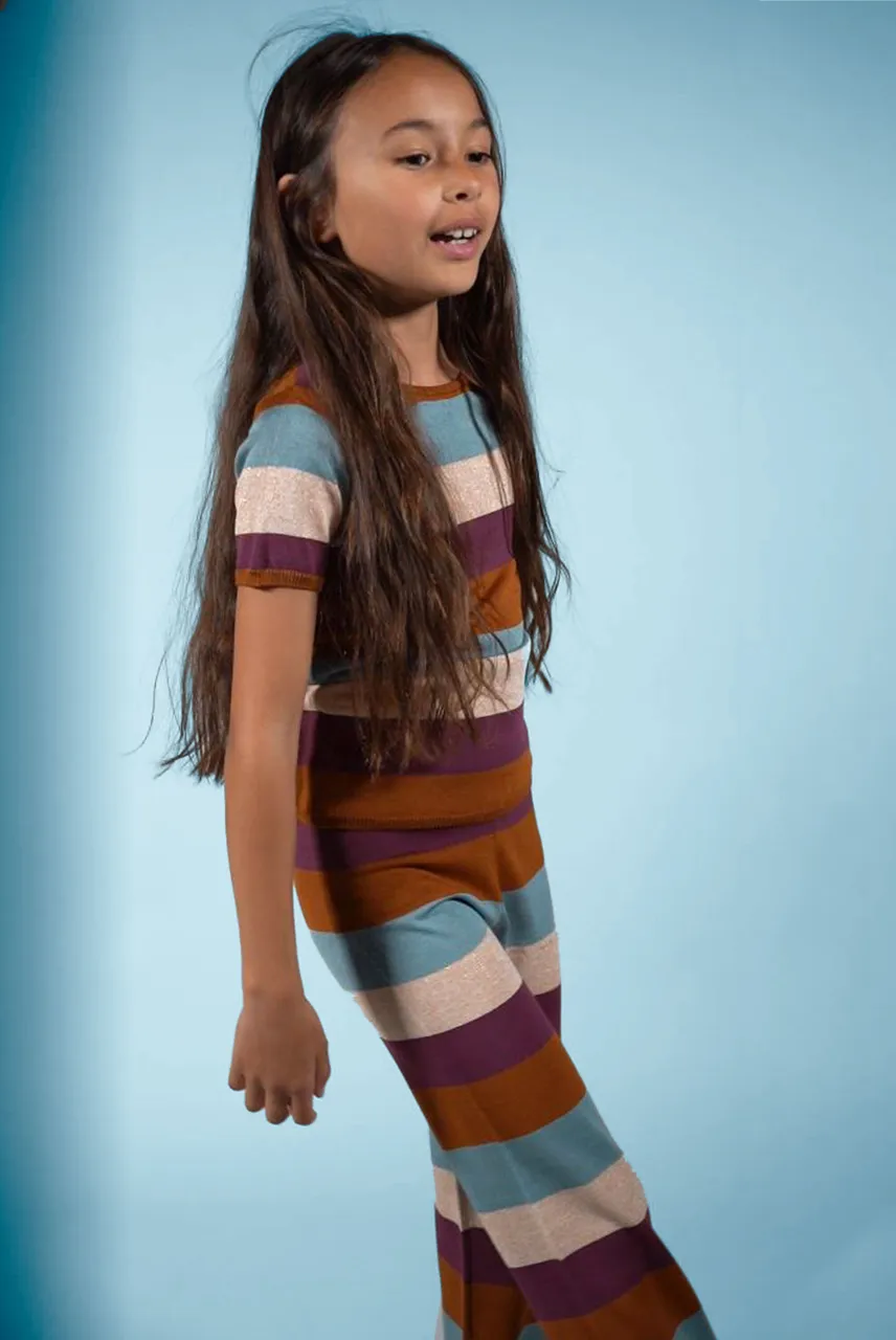 MOODSTREET Meisjes Tops & T-shirts Fine Knitted Striped Top - Groen