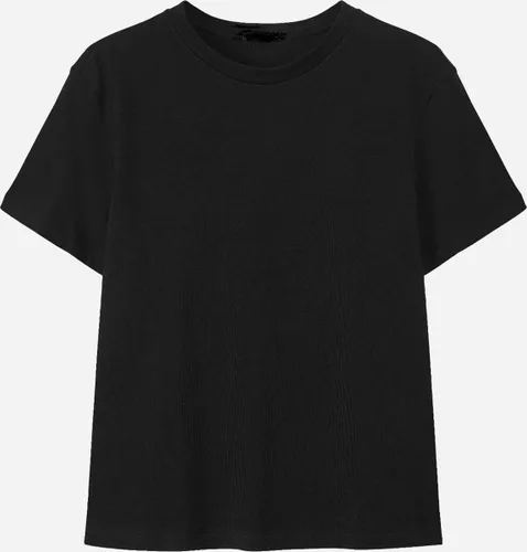 MOOI! Company - Los vallend basis T-shirt - Dames Top - NICKY - Kleur Zwart - L