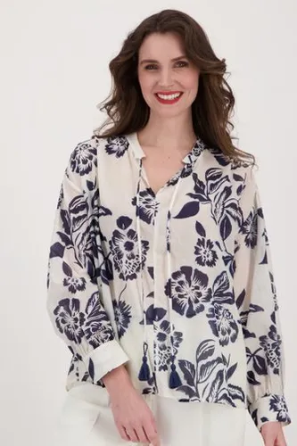 More & More Ecru blouse met bloemenprint