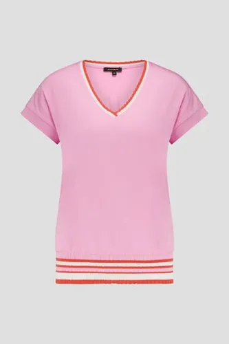 More & More Roze T-shirt met gebreide details