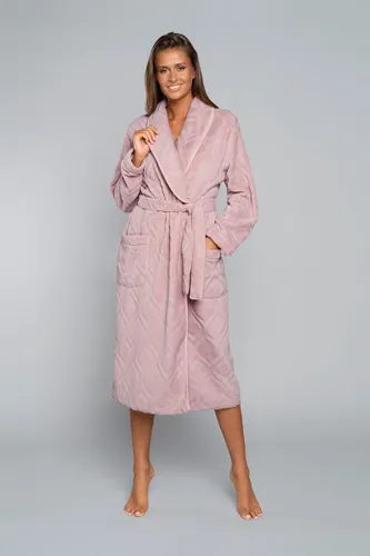 Morena- hoogwaardige, zachte, mooie damesbadjas van Italian Fashion - roze S