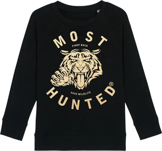 Most Hunted - kinder sweater - tijger - zwart - goud