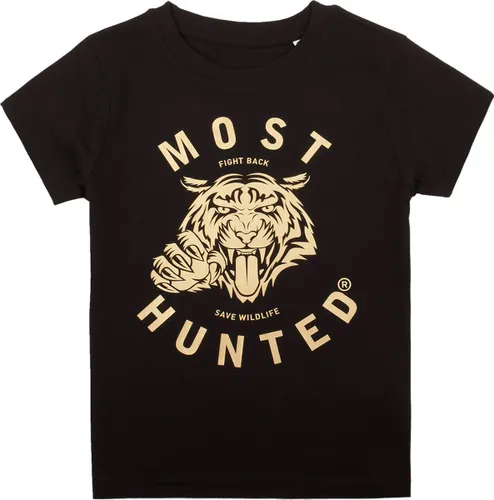 Most Hunted - kinder t-shirt - tijger - zwart - goud