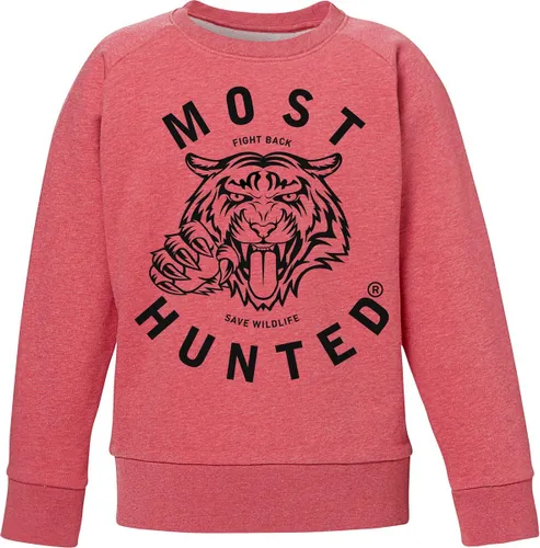 Most Hunted - kindersweater - tijger - cranberry zwart