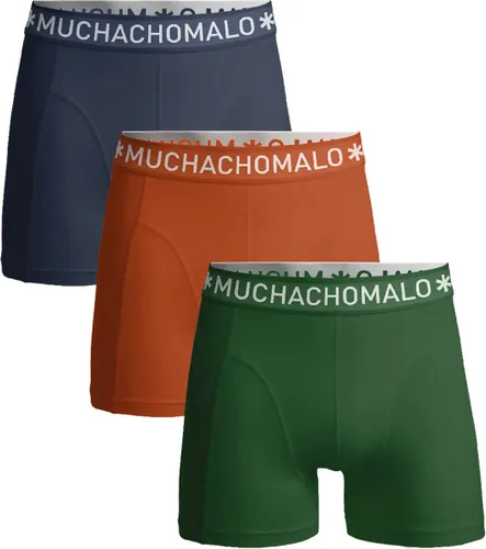 Muchachomalo - Boxershorts 3-Pack Solid Groen Blauw Oranje - Heren