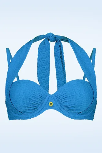 Multiway bikinitop in blue snake