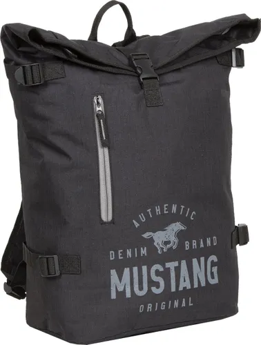Mustang Austin Roll top Backpack Tas Rugzak Zwart