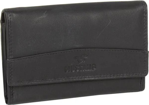 Mustang® Udine leren portemonnee zwart 16,5x3x10,5cm