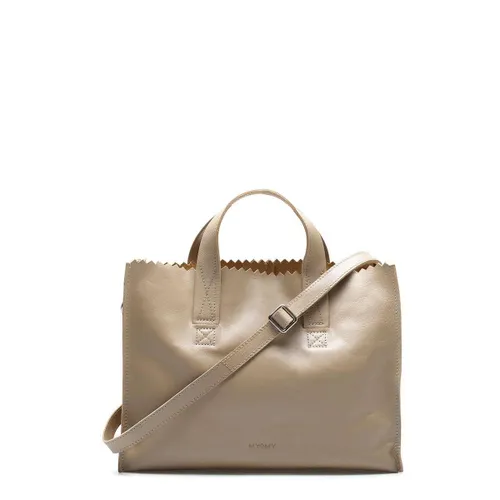 MYOMY Schoudertas My Paper Bag Handbag Crossbody Leer - beige