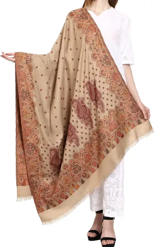 N3 Collecties Dames Wolmix geweven Kashmiri sjaals, stola's