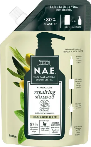 N.A.E. Repairing Pouch Shampoo - Shampoo - Haarverzorging - Voordeelverpakking - 6 x 500 ml