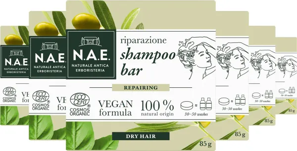 N.A.E. Riparazione Shampoo Bar Repair - Shampoo Bar - Tegen Droog Haar - Haarverzorging - 6 x 85 gr