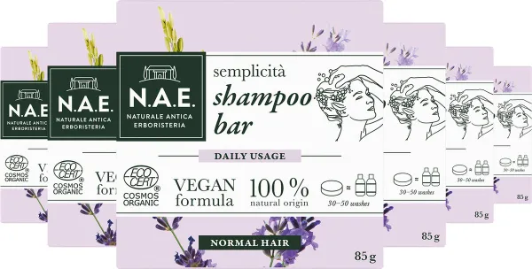N.A.E. Semplicita Shampoo Bar - Elke Dag Shampoo - Shampoo Bar - Voor Normaal Haar - Haarverzorging - Voordeelverpakking - 6 x 85 gr