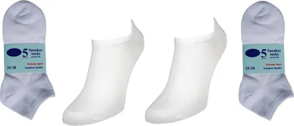 Naft Witte Sneaker Sokken 10 Paar