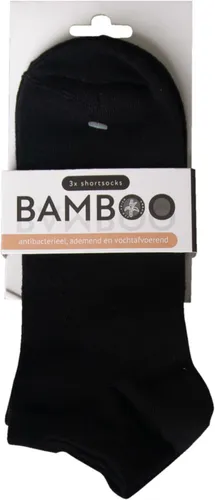 Naproz Bamboo Airco Shortsokken 3-Pack Zwart 43-47