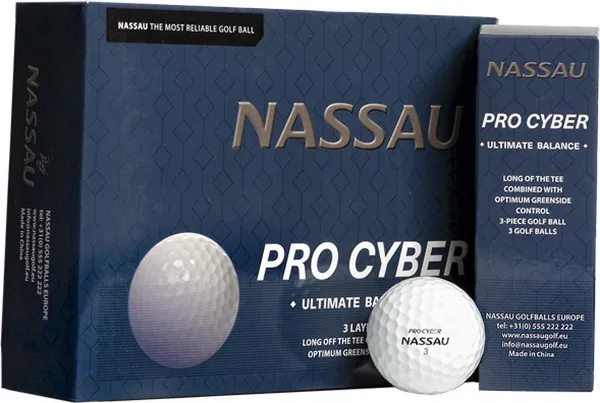 Nassau Pro Cyber - Golfballen - 12 stuks - Wit