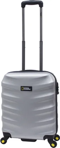 National Geographic Handbagage Harde Koffer / Trolley / Reiskoffer - 54x35x20cm - Arete - Zilver