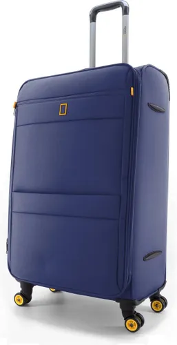 National Geographic Kofferset 3 Delig - Reiskoffer Set - zachte Kofferset - Trolleyset - Passage- Blauw