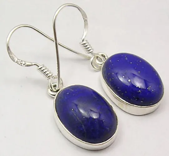 Natuursieraad -  925 sterling zilver lapis lazuli oorhangers - edelsteen oorbellen