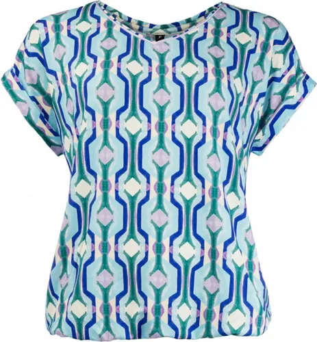 NED T-shirt Nox P Ss Corydalis 24s2 Eb036 03 Corydalis Blue Dames