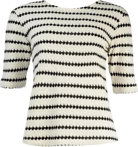 NED Trui Valencian 1 2 Ss Rows Of Diamond Tricot 24s2 Ss098 03 00 Optical White Dames