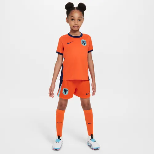 Nederland 2024 Stadium Thuis Nike driedelig replica voetbaltenue voor kleuters - Oranje