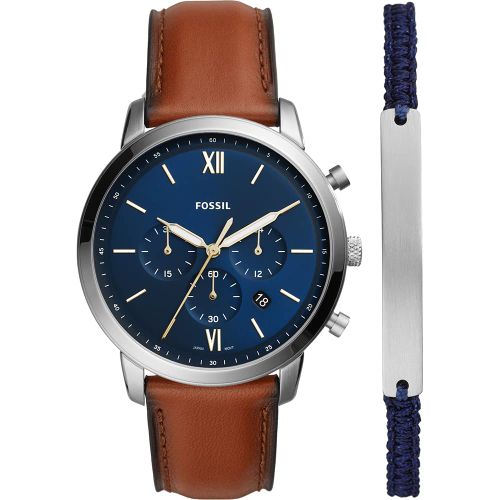 Neutra Chronograaf Bagage Leren Horloge en Armband Set