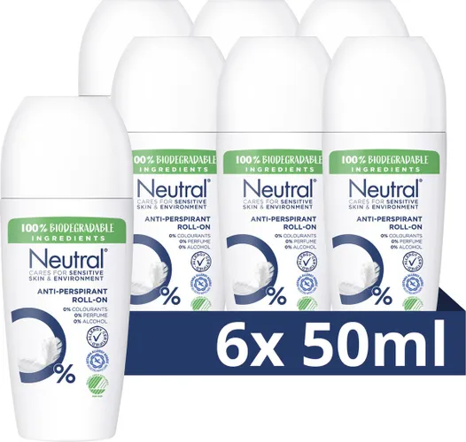 Neutral Sensitive Skin Deodorant Roller - 6 x 50 ml - Voordeelverpakking