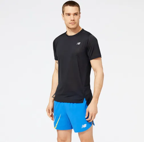 New Balance Accelerate Short Sleeve Heren Sportshirt - Zwart