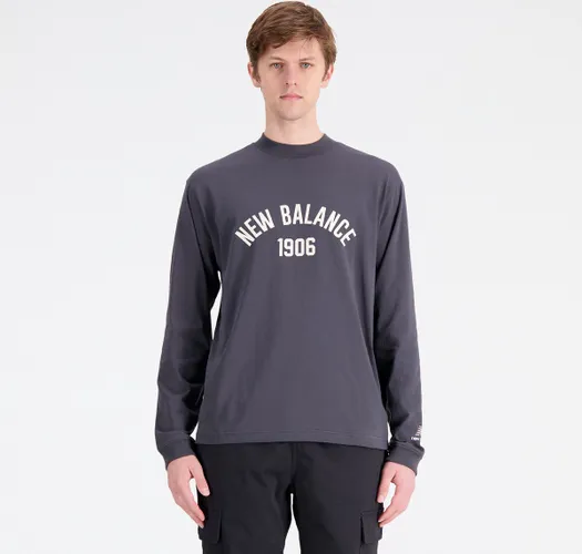 New Balance Essentials Varsity Long Sleeve T-Shirt Heren T-shirt - BLACKTOP
