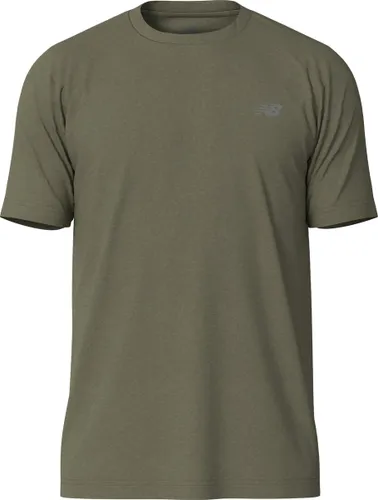 New Balance Heathertech T-Shirt Heren Sportshirt - DARK OLIVINE HEATHER