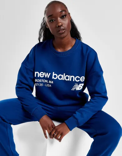 New Balance Logo Crew Sweatshirt, Navy