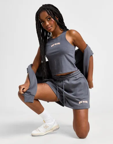 New Balance Logo Fleece Shorts, Grey