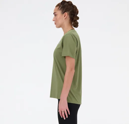 New Balance Short Sleeve Dames Sportshirt - DARK OLIVINE